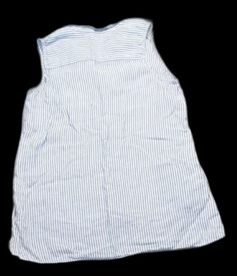 J Jill Love Linen sleeveless Button Up Tunic Womens Size S Blue White Stripes - Picture 10 of 10